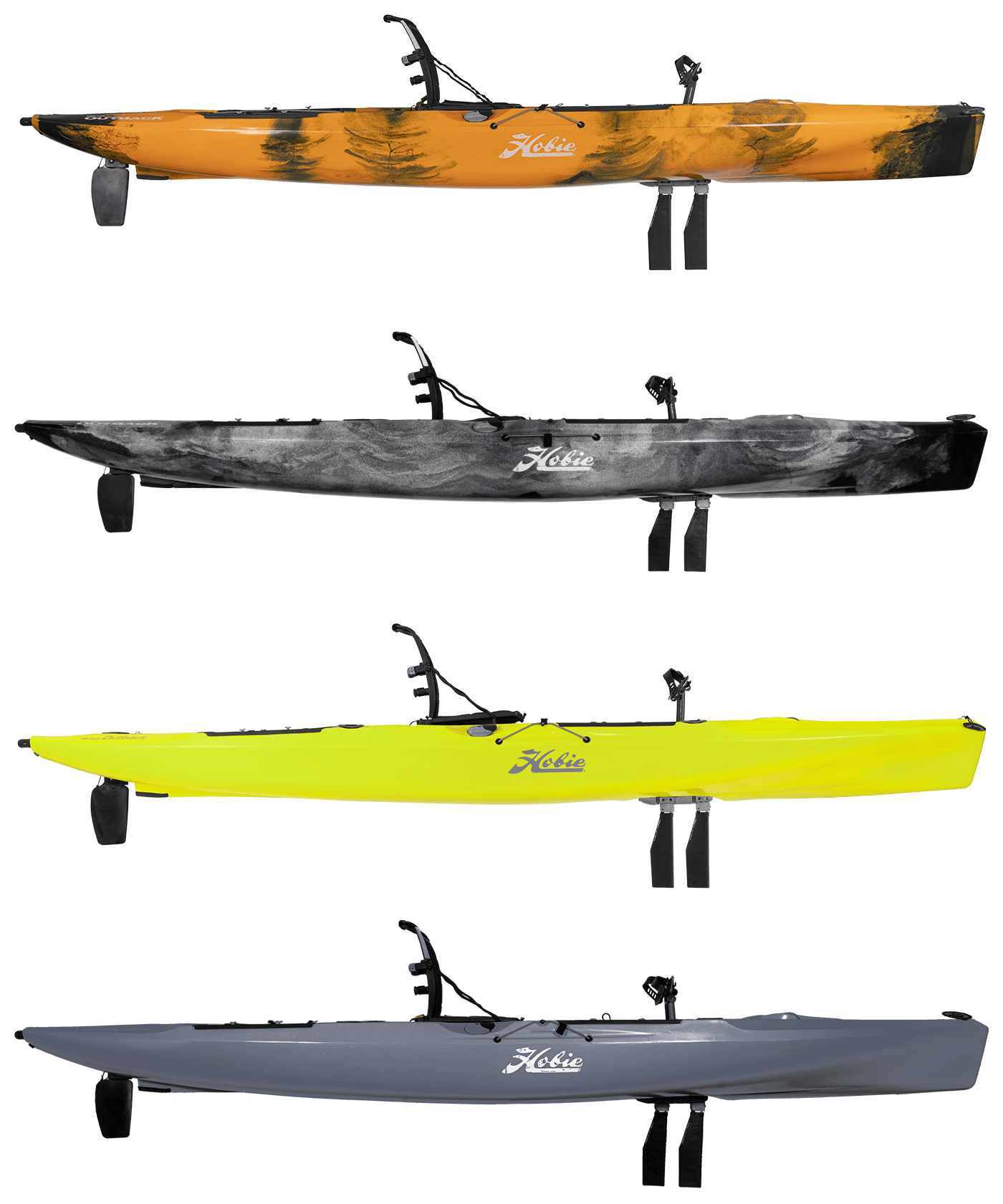 Hobie Outback Fishing Kayak With Kick Up Fins